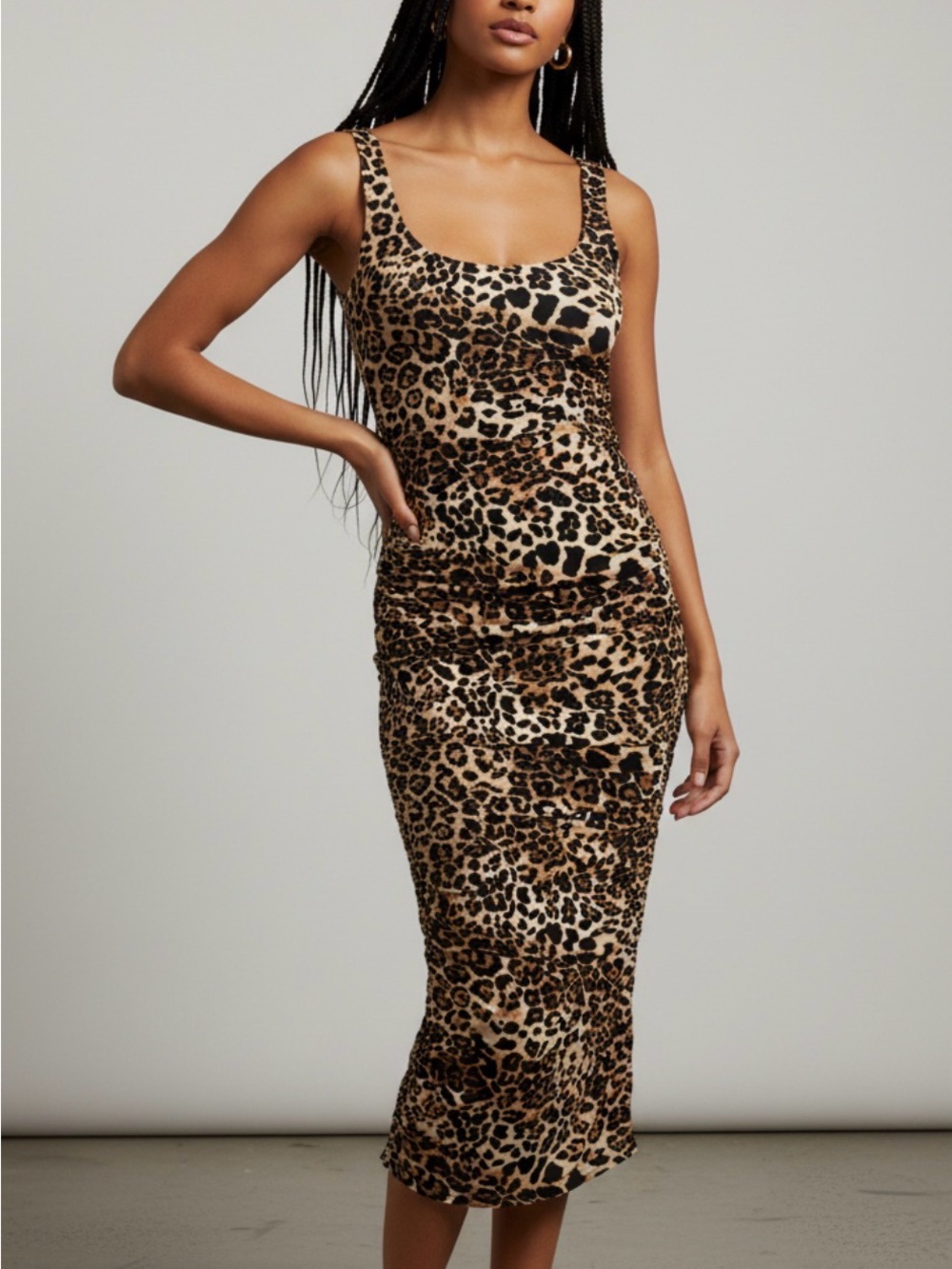 ASOS Leopard-Print Bodycon Midi Dress
